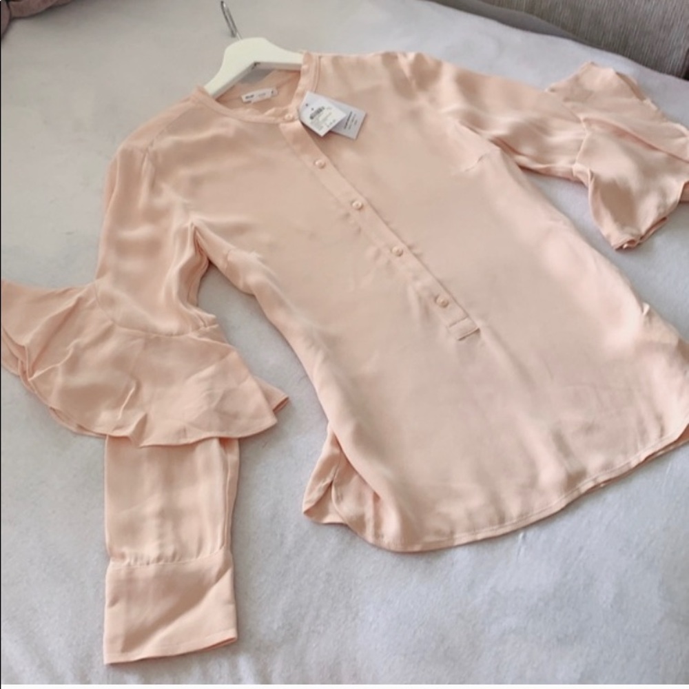 Club Monaco S Blouse Ruffle Sleeve Office